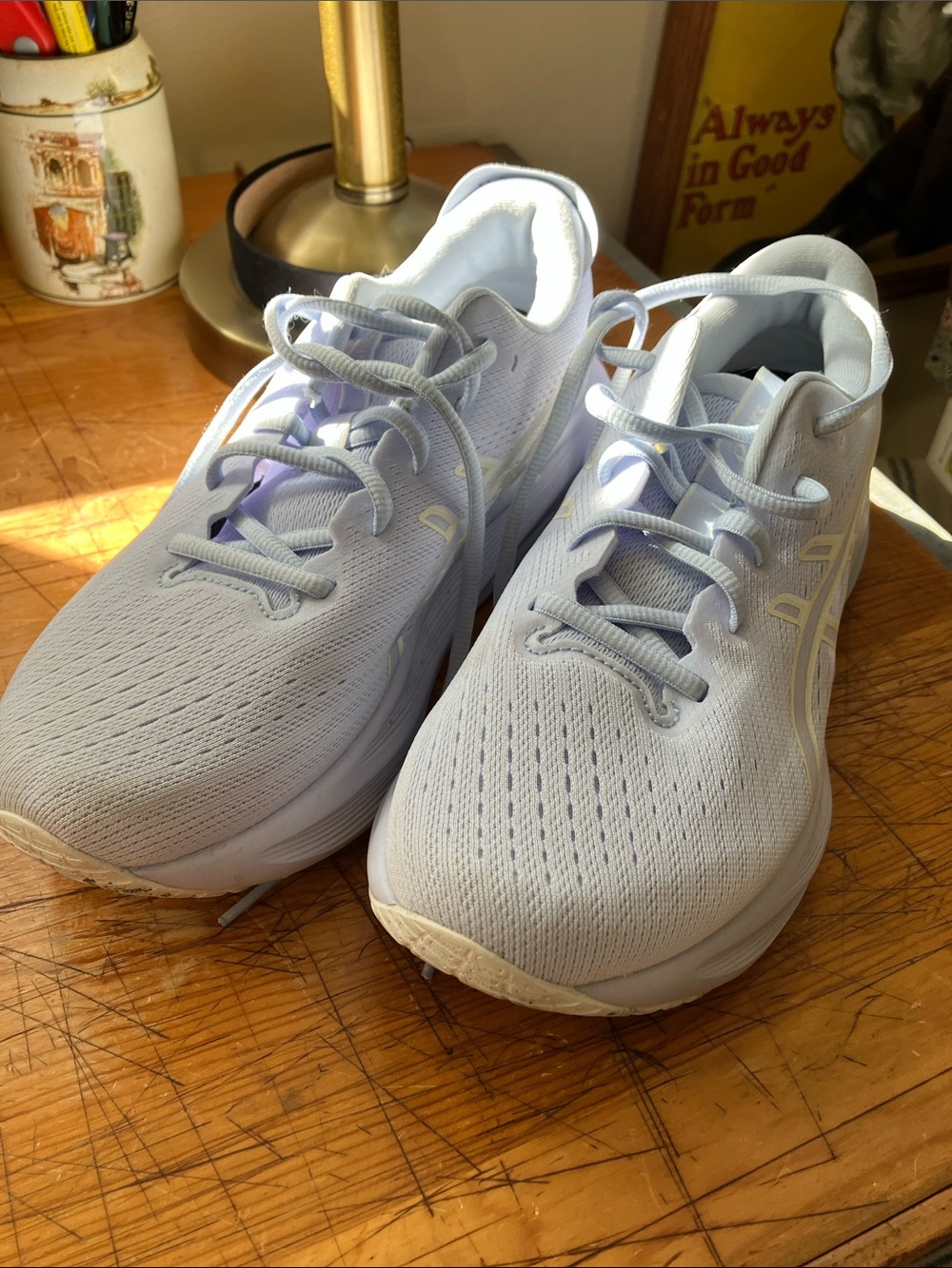 Asics Kids Sneakers in Light Lavender and Cream Accents